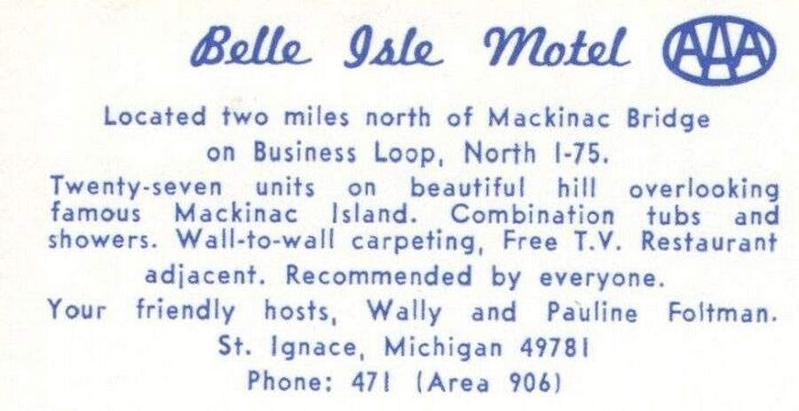 Belle Isle Motel & Dining Room - Postcard